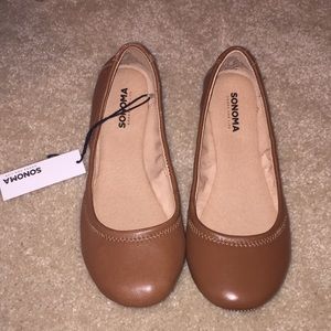 Sonoma Cognac leather ballet flats